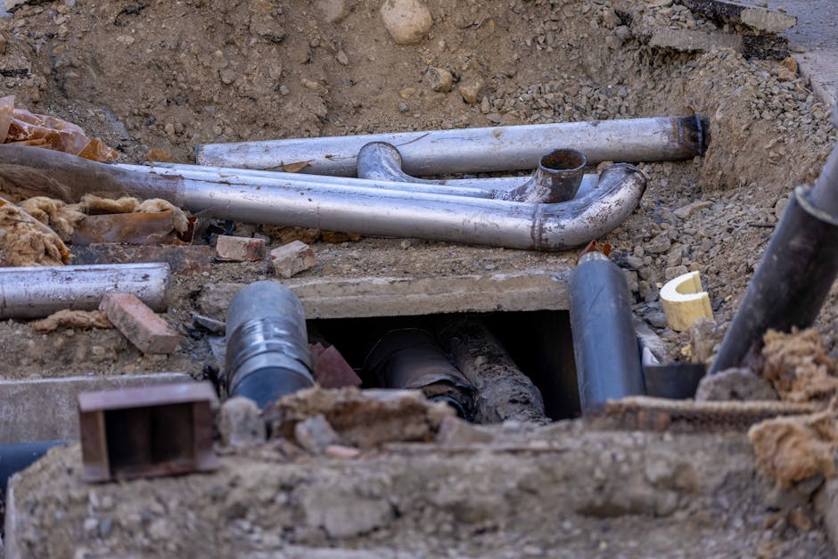 Travaux de concrete septic underground